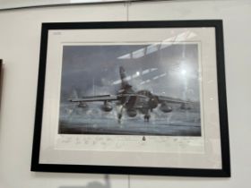 A limited edition print after Michael Rondot 'Second to None' depicting RAF Tornado, multiple