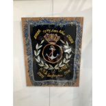 An HMS Glengyle themed embroidery 'To my Dear Mother', central anchor with crown, 50cm x 40cm,