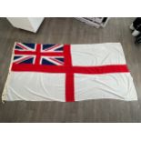 A modern British Royal Navy white ensign flag, 130cm x 270 approx.