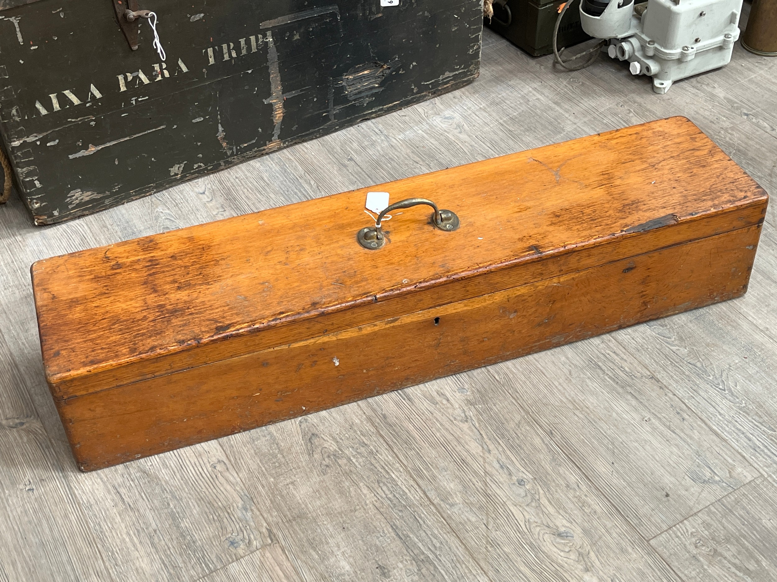 A Victorian oak sword box