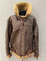 A WWII British RAF Irvin flying jacket circa 1945, from the estate of the late CMDR. R.C.R.