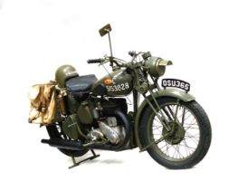 A BSA M20 military motorbike, originally registered in 1939, recommissioned in 1989, registration