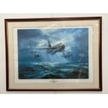 A Melvyn Buckley 'Flying Tigers' print of RAF Lightnings, framed and glazed, signed