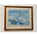 A Robert Taylor print 'Hurricane' signed by Bob Stanford Tuck to margin, framed and glazed