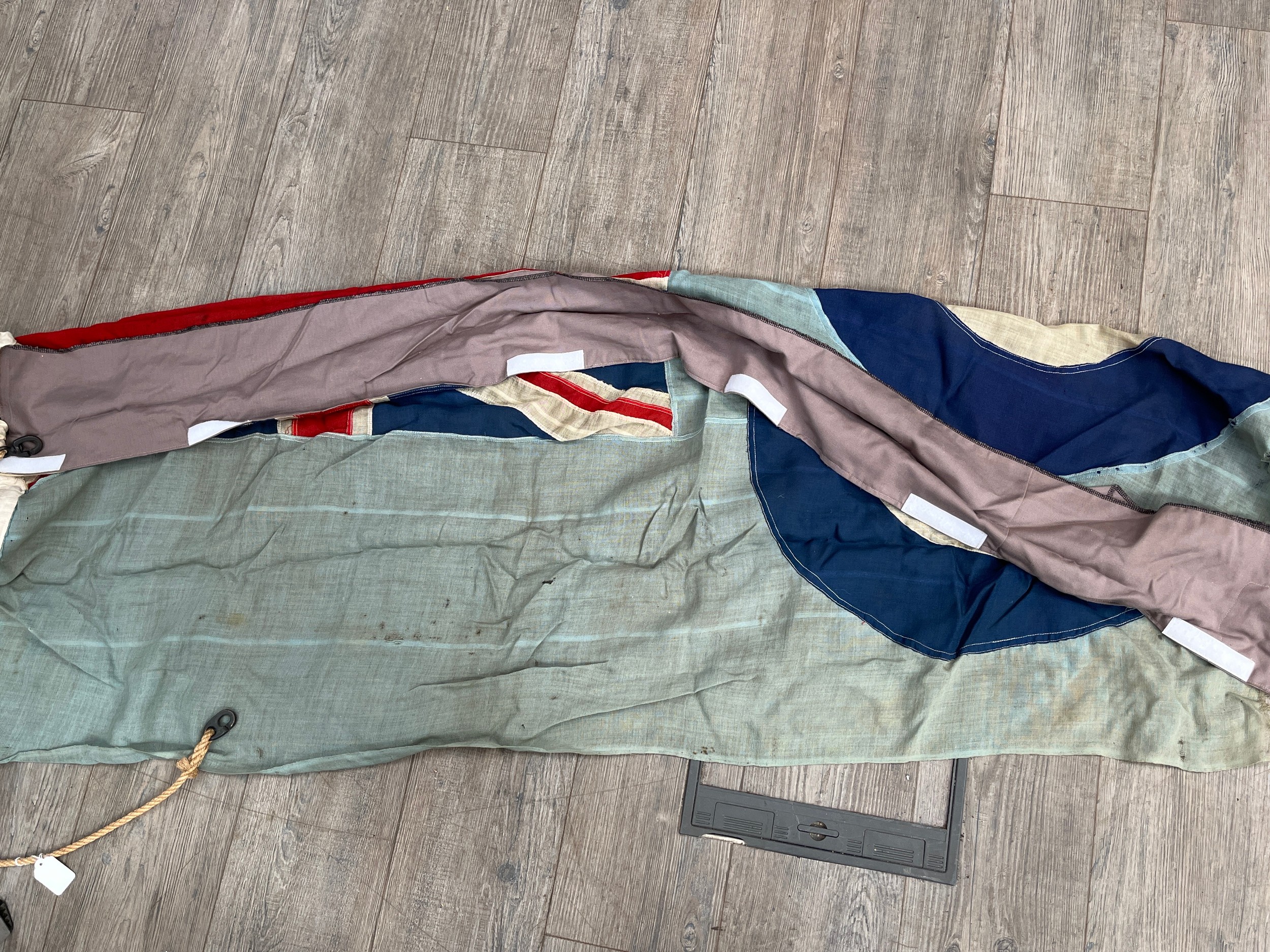 A WWII RAF flag reputedly removed from RAF St. Mawgan (now Newquay Airport) in 1945. Worn with - Image 4 of 4
