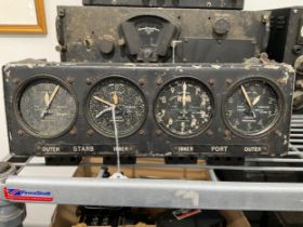 An instrument section, four dials engine RPM, relic condition