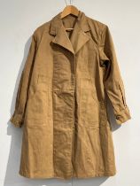 A pair of WWII Women's Land Army (W.L.A.) coat (overalls coats drill), size large, dated 1944