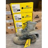 Four pairs of USAF current issue waterproof Assault flight boots size 12.5, 13, 14W and 14R (US)