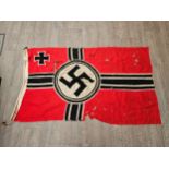 A Third Reich era German Nazi ensign flag, reputedly taken from a U-Boat when they surrendered in