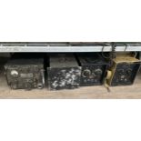 Four pieces of equipment including Signal Corps Transmitter RT-45/ARQ-1, Antenna Tuning Unit BC-