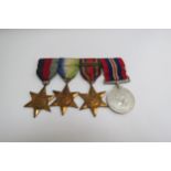 A WWII medal group of four consisting of 1939-45, Atlantic and Burma stars (with Pacific clasp)