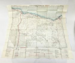 A post-war silk escape map, Alexandria-Tobruch, revised 1952
