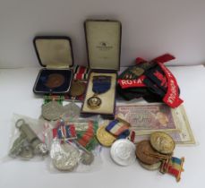 A quantity of medals, ephemera and insignia including War Medal, Defence Medal and Special