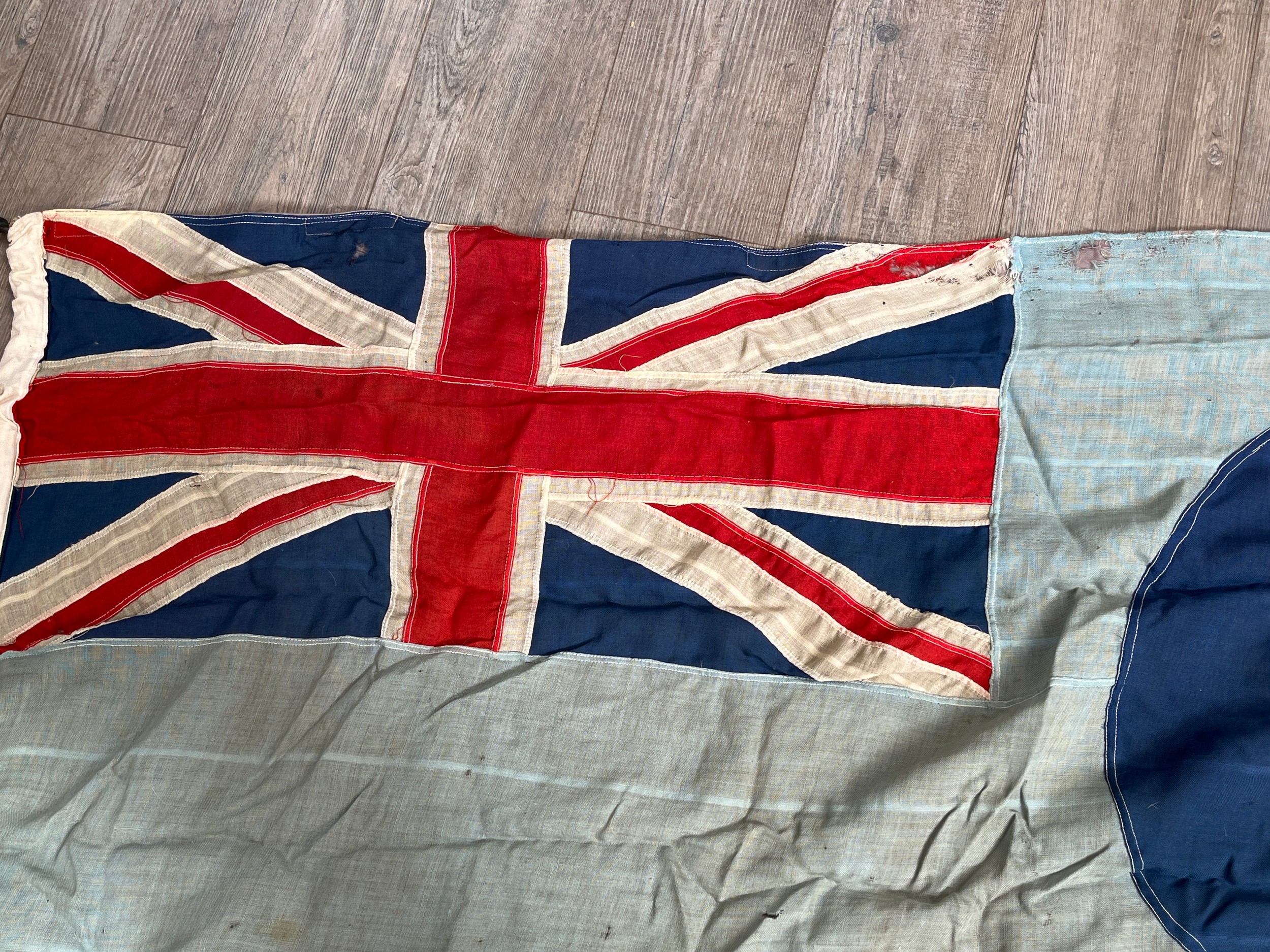A WWII RAF flag reputedly removed from RAF St. Mawgan (now Newquay Airport) in 1945. Worn with - Image 3 of 4