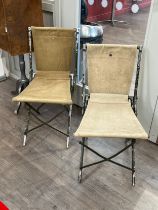 Two 1950’s British Korean War era canvas and metal folding chairs