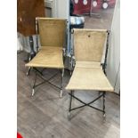 Two 1950’s British Korean War era canvas and metal folding chairs