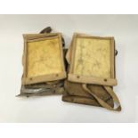 Five WWII webbing map cases