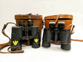 A pair of Canadian 7x50 military binoculars together with another later pair (2)