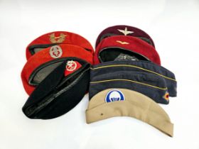 Five berets including Para Regiment, Army Air Corps, German Army Combat Engineers and Cavalry and