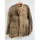 A WWII officer's uniform to a Lieutenant in the Royal Engineers, named and WWII dated with jacket,