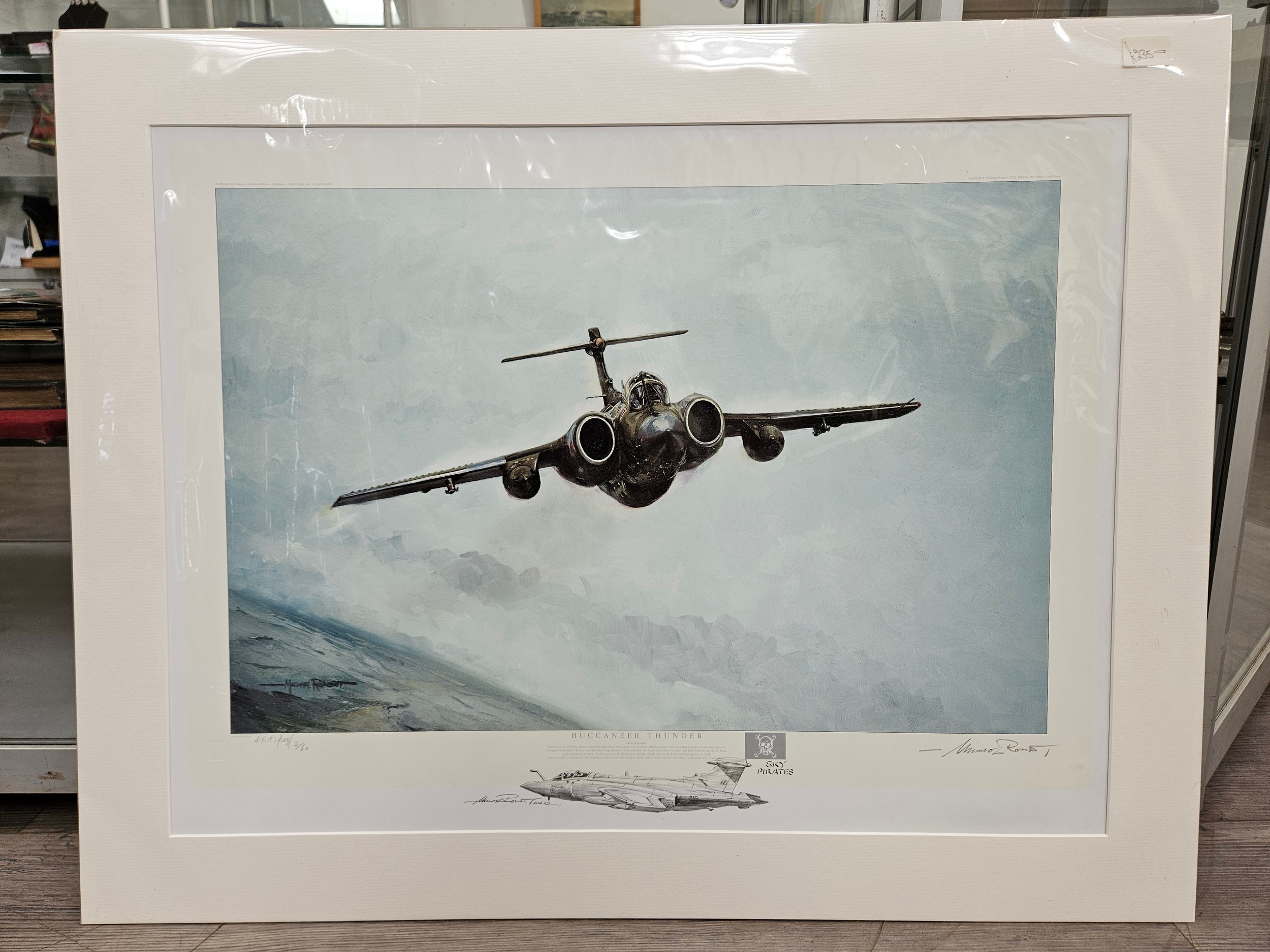 A Michael Rondot limited edition print “Buccaneer Thunder”, 3/50, sketch to margin