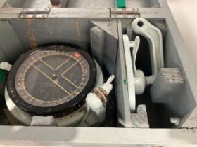 A WWII British RAF type P12 aircraft compass, cased
