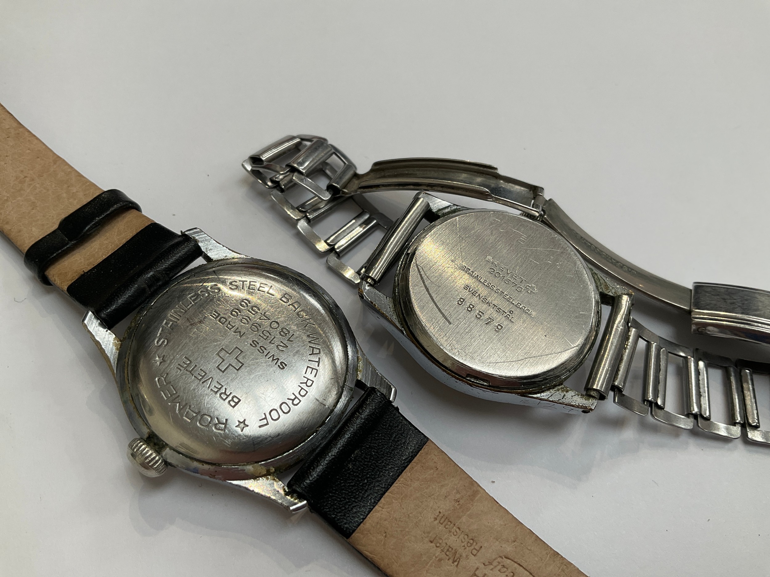 Two WWII era military wristwatches: Roamer, serial no. 215999/180459 and Milord 201679/88579 - Image 2 of 2