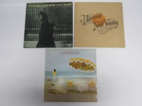 NEIL YOUNG: Three LPs to include 'On The Beach' with printed inside cover (K 54014, vinyl VG,