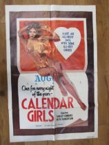 A group of four one sheet film posters to include 'Calendar Girls' (1973) starring Shelly