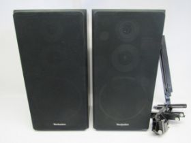 A pair of Technics SG-3430 100 watt speakers and a pair of AVF wall brackets