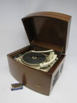 A Pye Black Box mahogany cased record player with Garrard tuntable