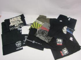 Twelve assorted Rock and Nu Metal band crew and tour t-shirts to include Linkin Park (x4),