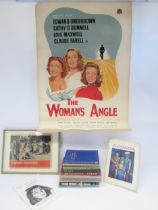 A collection of vintage film ephemera to include 'The Woman's Angle' (1952) UK one sheet (40" x 27")