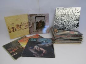 A collection of assorted Rock, Prog, Pop, Folk and other LPs including Cream, Genesis, The