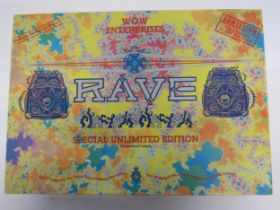A boxed Rave board game c.1991, created by Wow Enterprises and featuring a section designed by Jamie