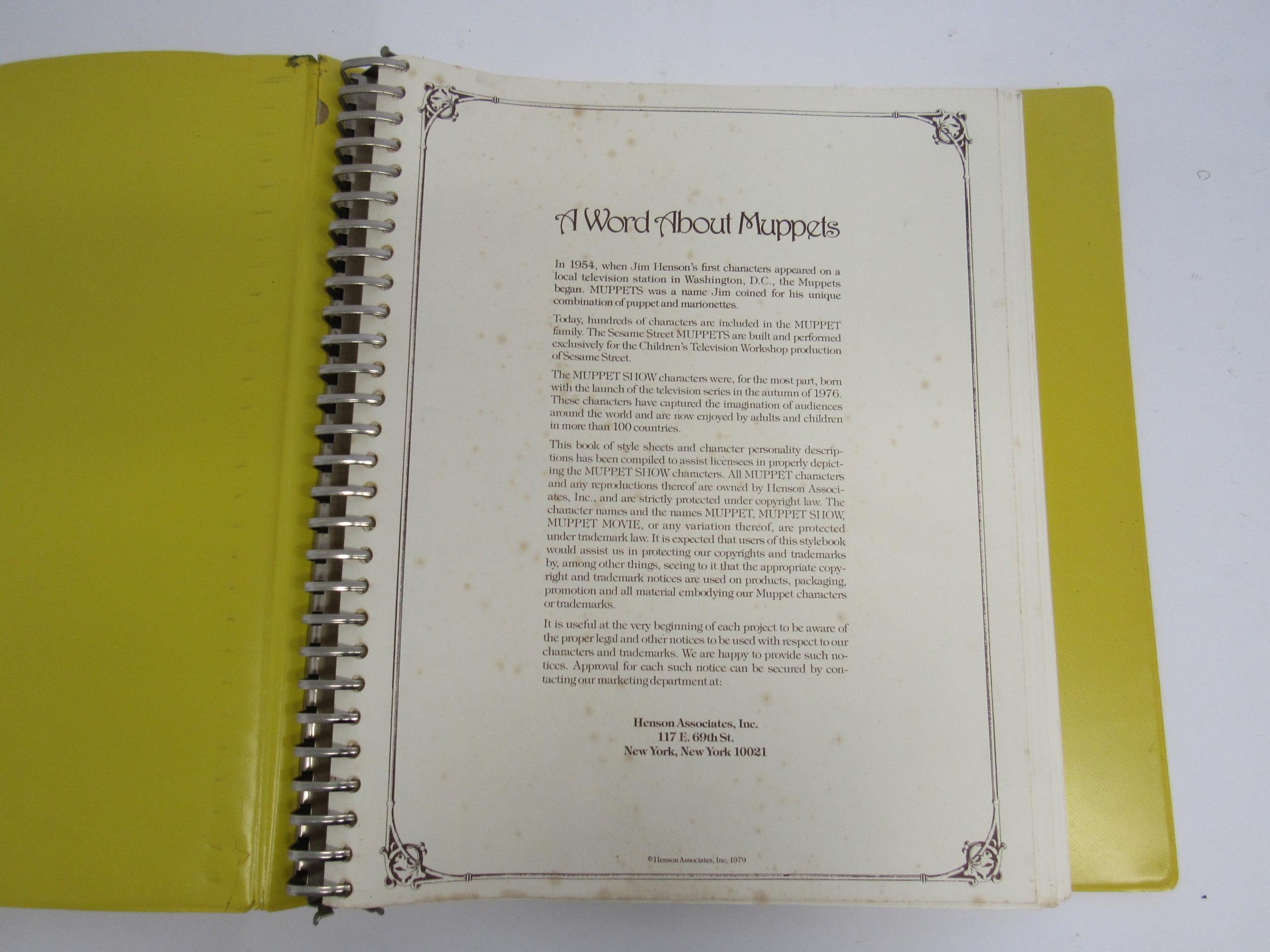 'The Muppet Show Style Book', book of style guides and character motifs for The Muppets, distributed - Image 2 of 9