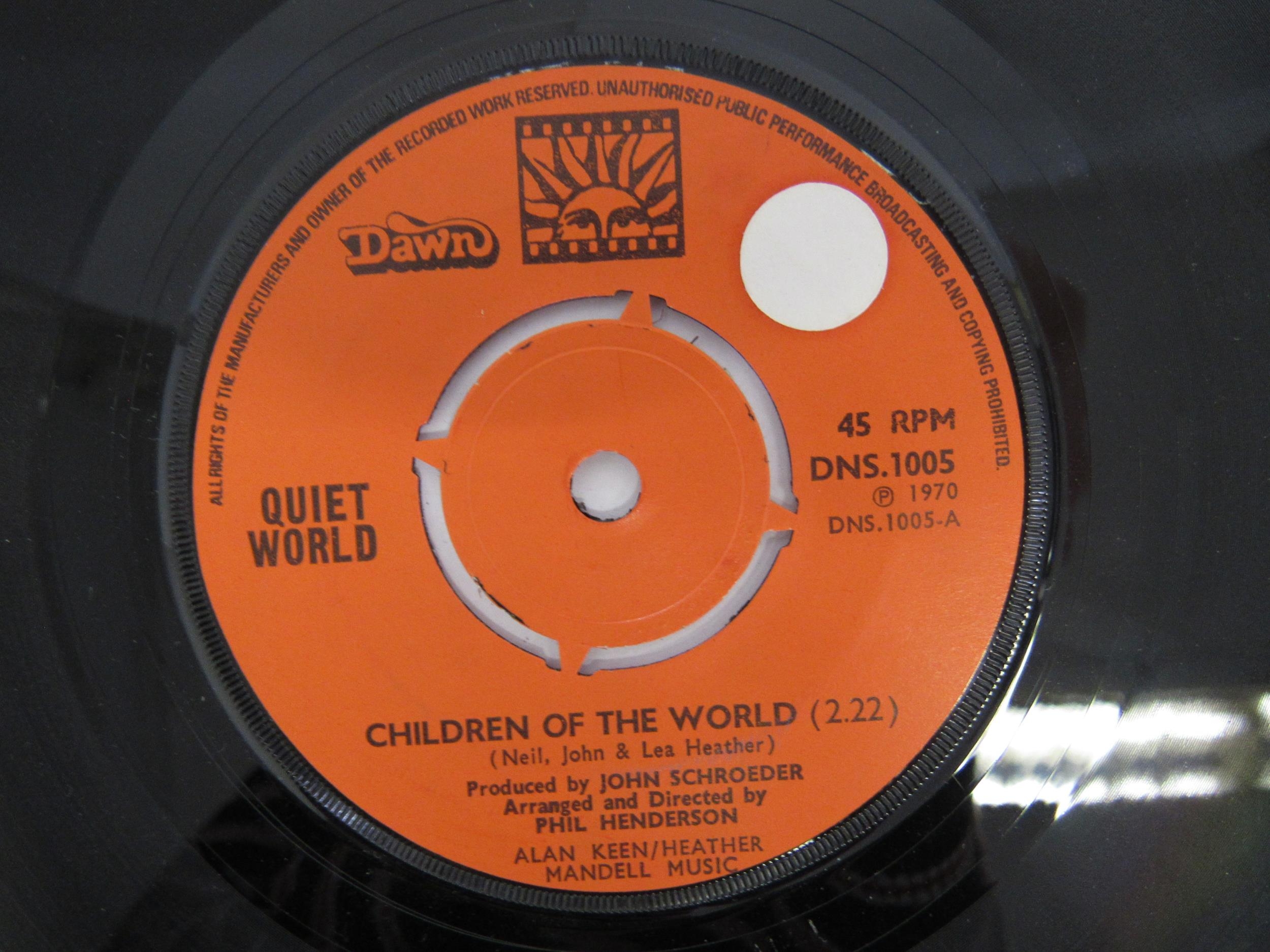 Prog- QUIET WORLD (featuring Steve Hackett): Two 7" singles to include 'Rest Comfortably' (Pye 7N. - Image 4 of 5