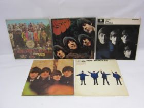 THE BEATLES: Five UK mono LPs with black/yellow Parlophone labels, to include 'With The Beatles' (