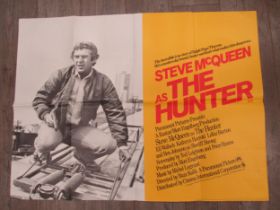 'The Hunter' (1980) UK quad (30" x 40") film poster, starring Steve McQueen, folded