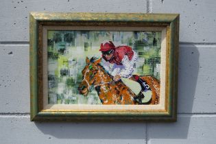 JOHN THORLEY (XX/XXI) A framed oil on board titled 'Eddery', signed verso with 'The ArtWorks