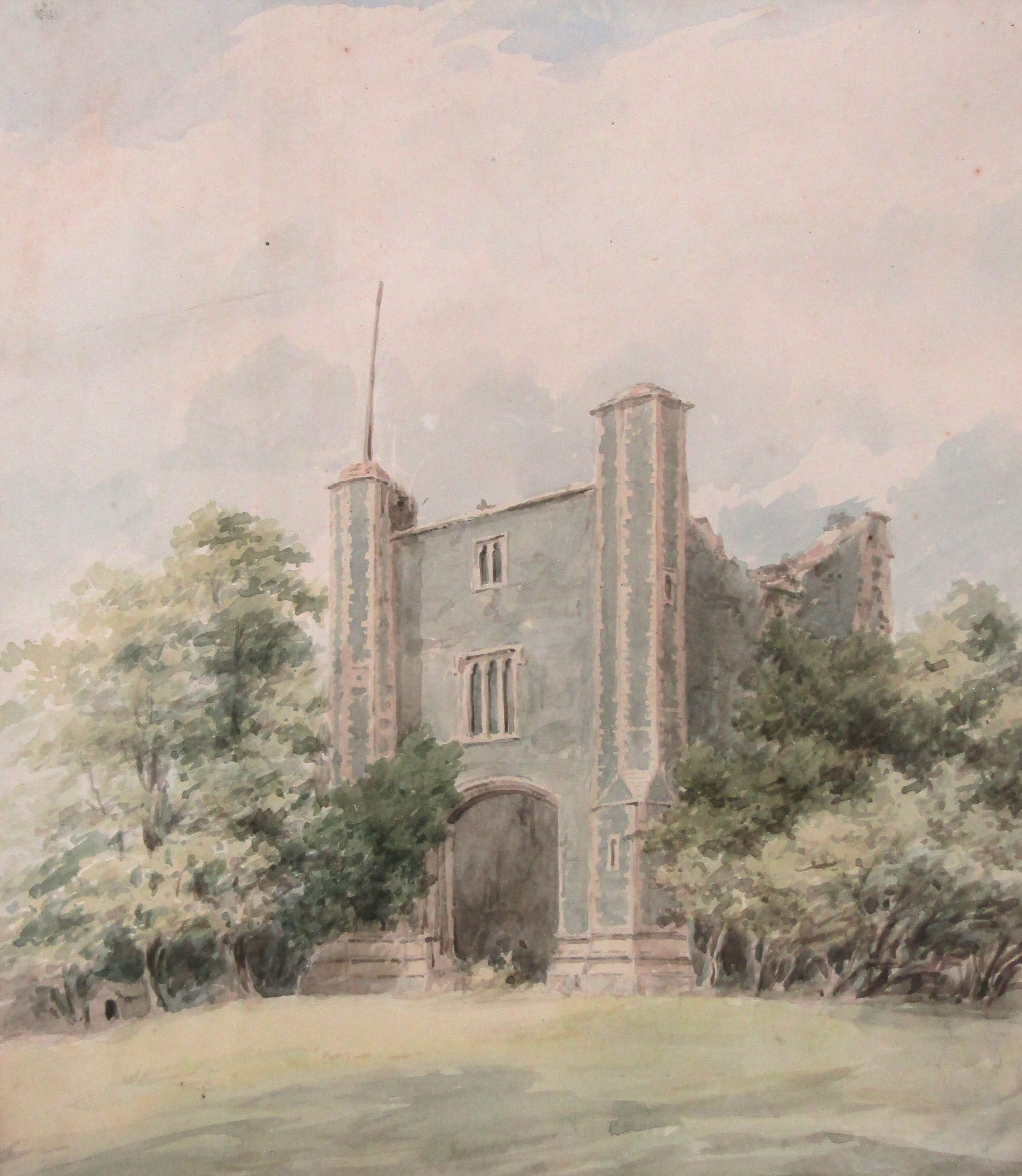 HOLMES EDWIN CORNELIUS WINTER (1851-1935) Three framed and glazed watercolours, gate house ruin - Image 3 of 4