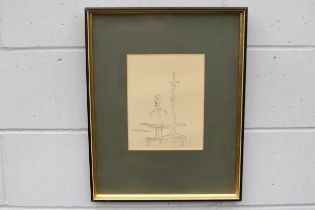 A framed and glazed etching after Alberto Giacometti (1901-1966) 'The Search'. Unsigned. Plate