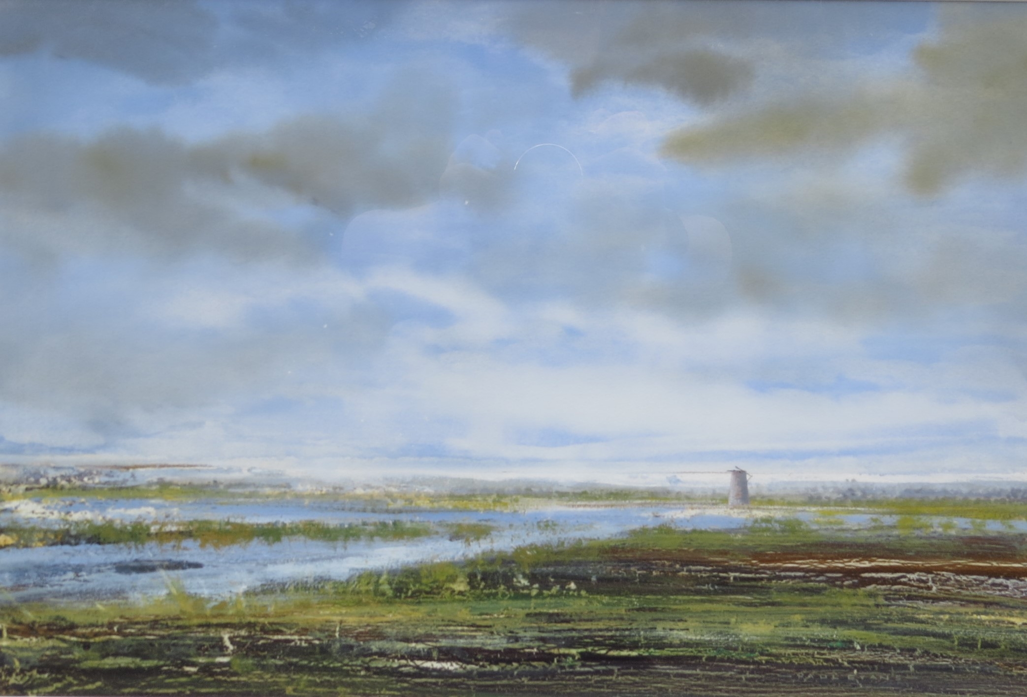 PAUL EVANS (b.1954) A framed and glazed gouache on paper - 'Walberswick Marshes'. Signed bottom - Image 2 of 6