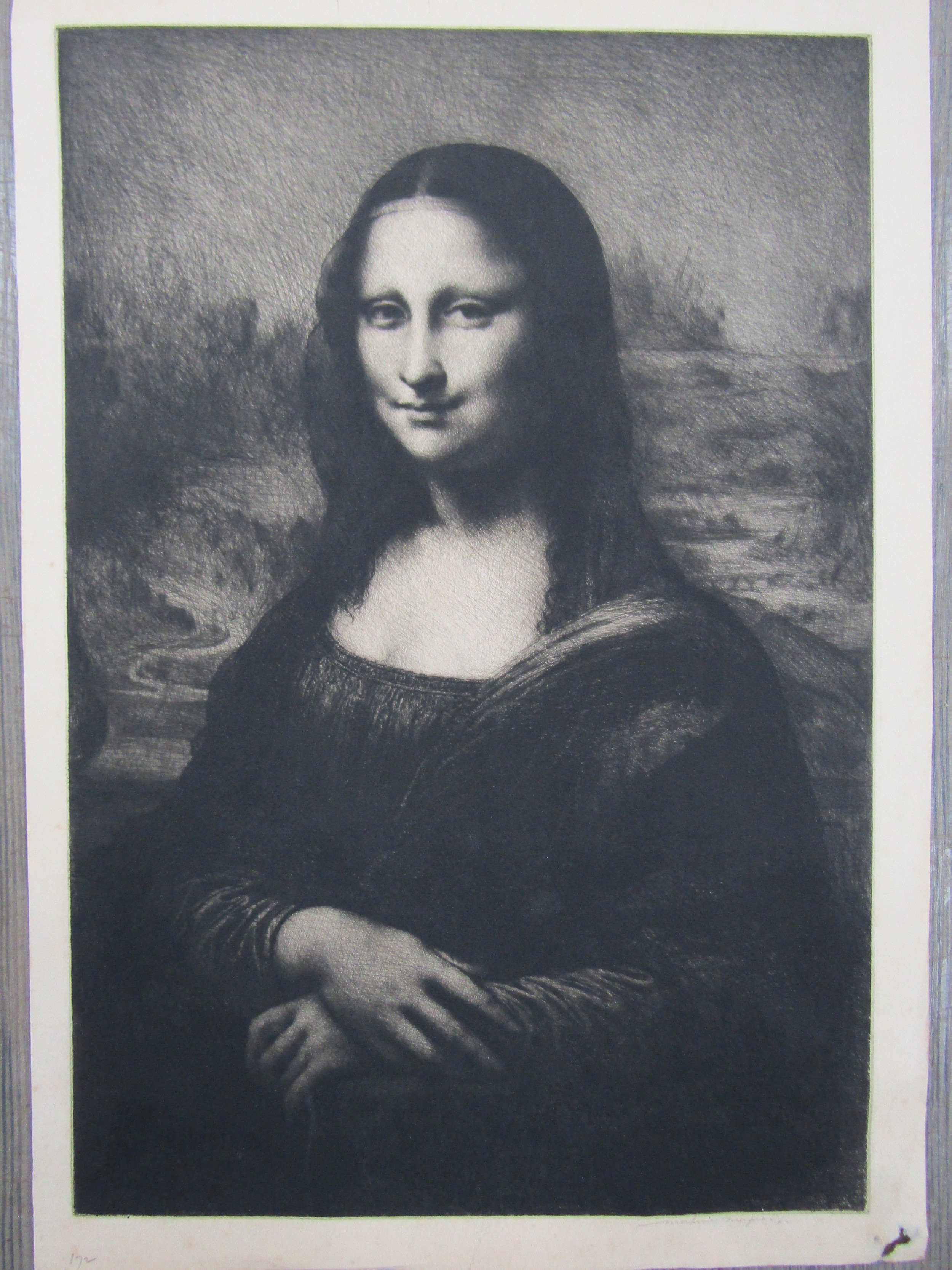 MORTIMER LUDDINGTON MENPES (Australian 1855-1938) 'Mona Lisa' unframed drypoint etching. Pencil - Image 2 of 5