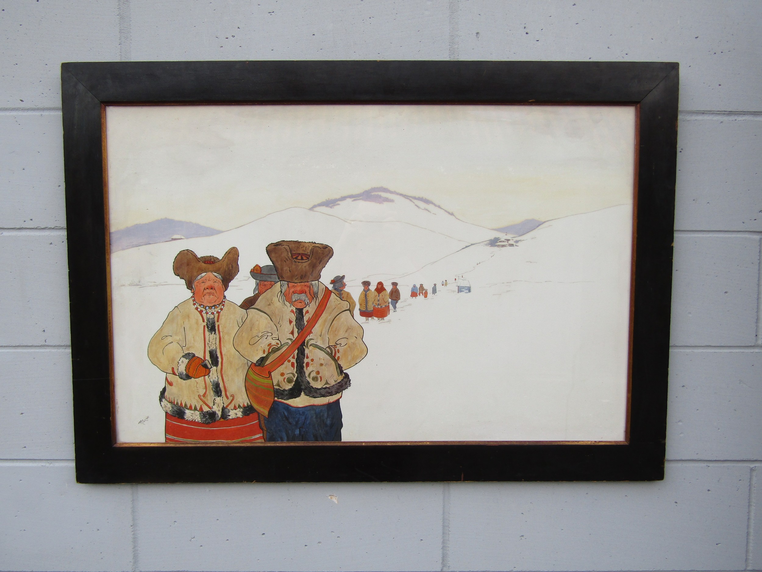 RUDOLF PICK (Austrian 1865-1915) A framed and glazed watercolour and gouache depicting Ural - Image 2 of 6
