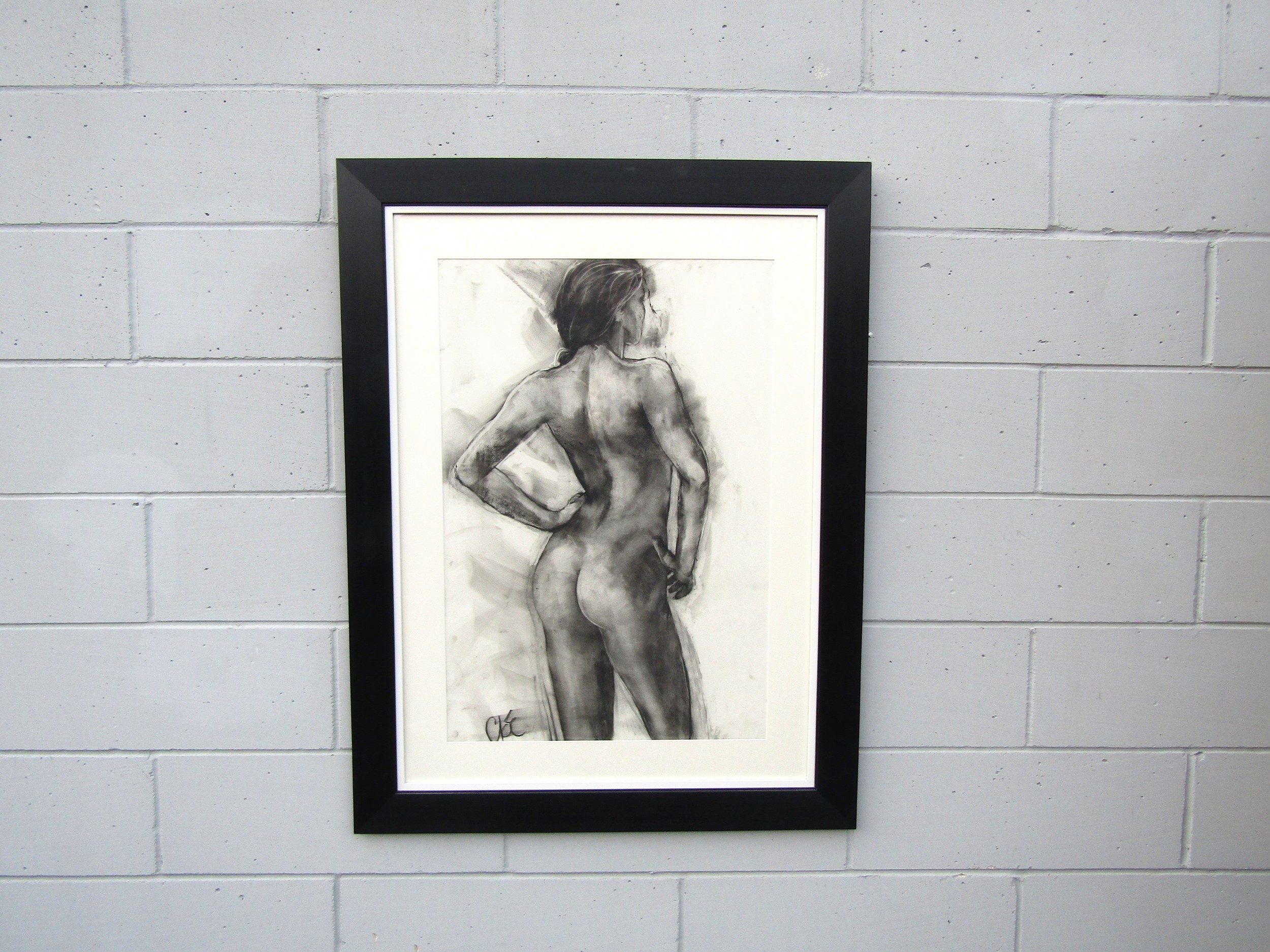 CLOE CLOHERTY (b.1964) A large framed and glazed charcoal on paper, female nude 'Aurelia'. Image
