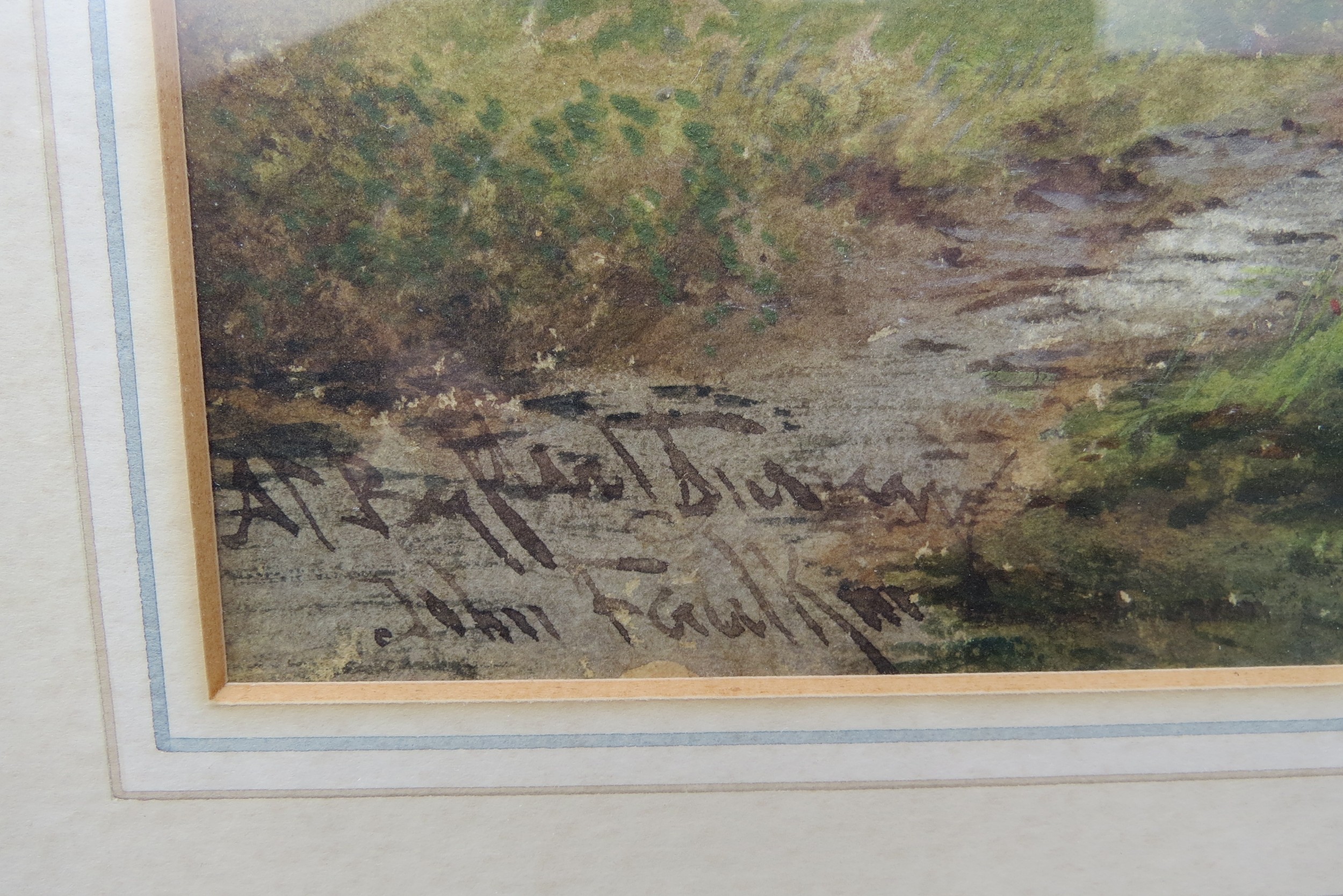 JOHN FAULKNER (1835-1894) A framed and glazed watercolour, 'At Byfield ?' Signed bottom left. - Image 3 of 5
