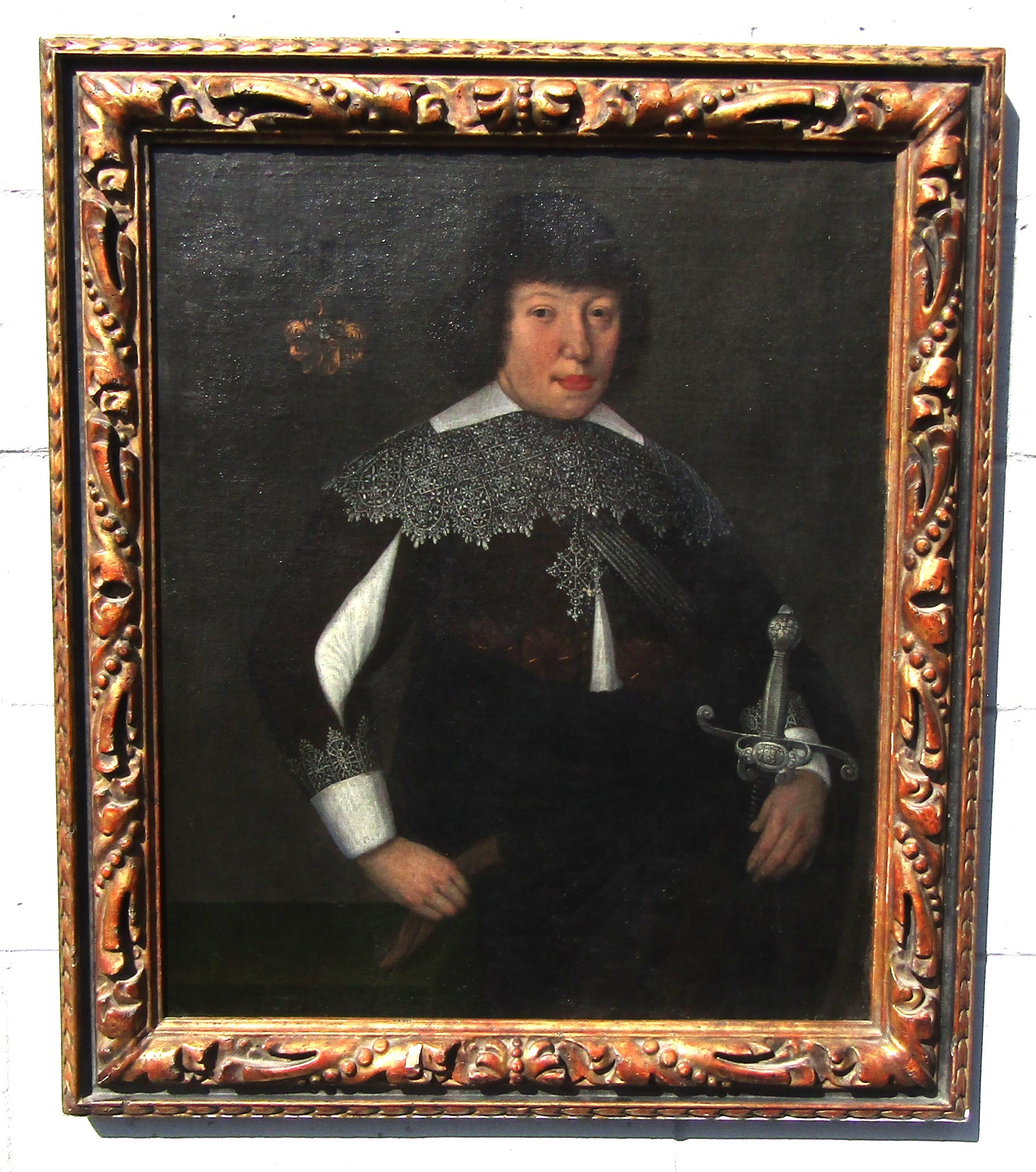 A 17th Century Dutch portrait of a young nobleman painted at the age of sixteen, dated 1636 with - Image 2 of 15