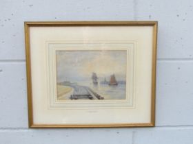 CHARLES HARMONY HARRISON (1842-1902) A framed and glazed watercolour, 'Yarmouth Harbour'. Signed