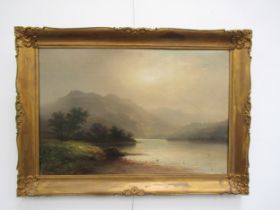 VICTOR ROLYAT (XIX/XX) A gilt framed oil on canvas, Scottish Highlands scene. Signed bottom right.